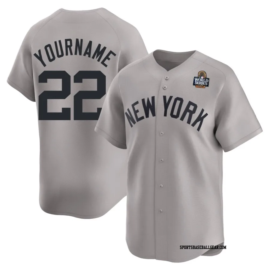 Ben Rice Youth New York Yankees Gray Limited Away 2024 World Series Jersey