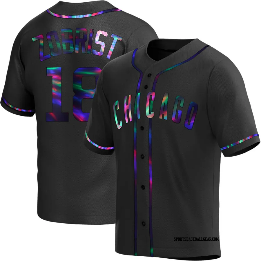 Ben Zobrist Youth Chicago Cubs Black Holographic Replica Alternate Jersey