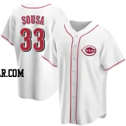 Bennett Sousa Youth Cincinnati Reds White Replica Home Jersey