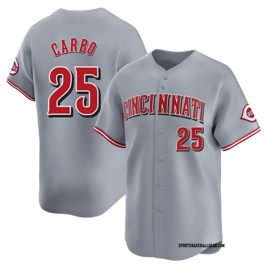 Bernie Carbo Youth Cincinnati Reds Gray Limited Away Jersey