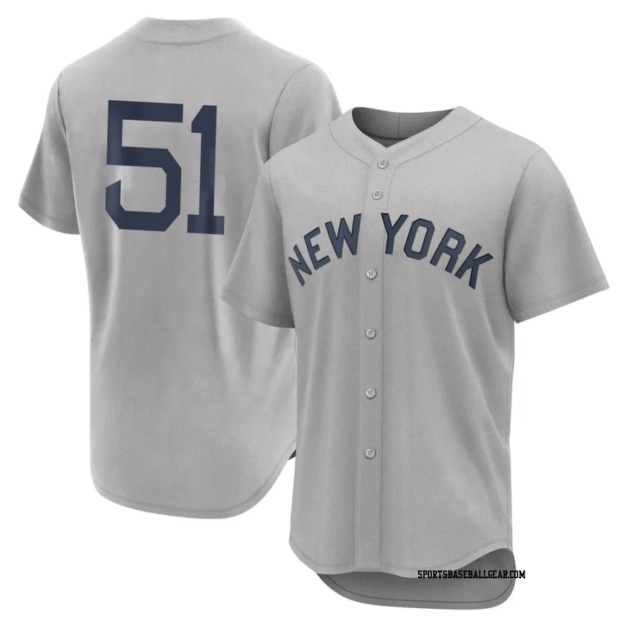 Bernie Williams Men's New York Yankees Gray Authentic 2021 Field of Dreams Jersey