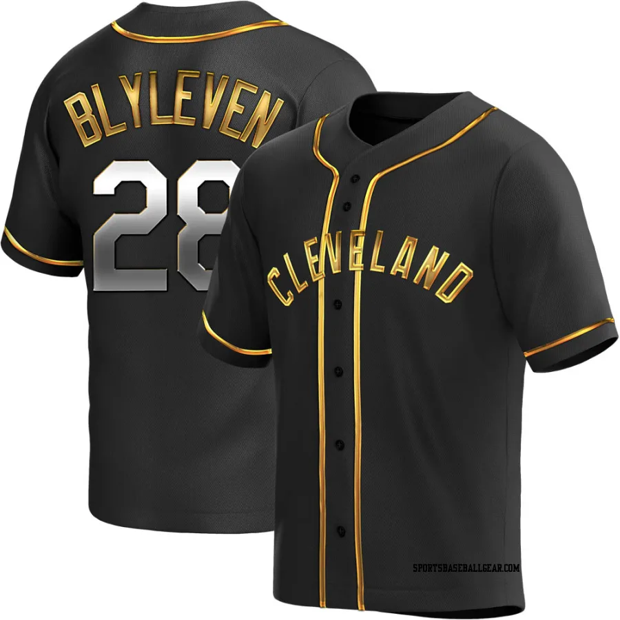Bert Blyleven Men's Cleveland Guardians Black Golden Replica Alternate Jersey