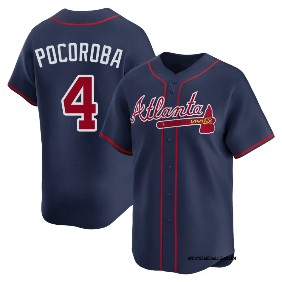 Biff Pocoroba Men's Atlanta Braves Navy Limited Alternate Jersey
