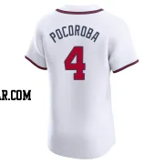 Biff Pocoroba Men's Atlanta Braves White Elite Home Jersey
