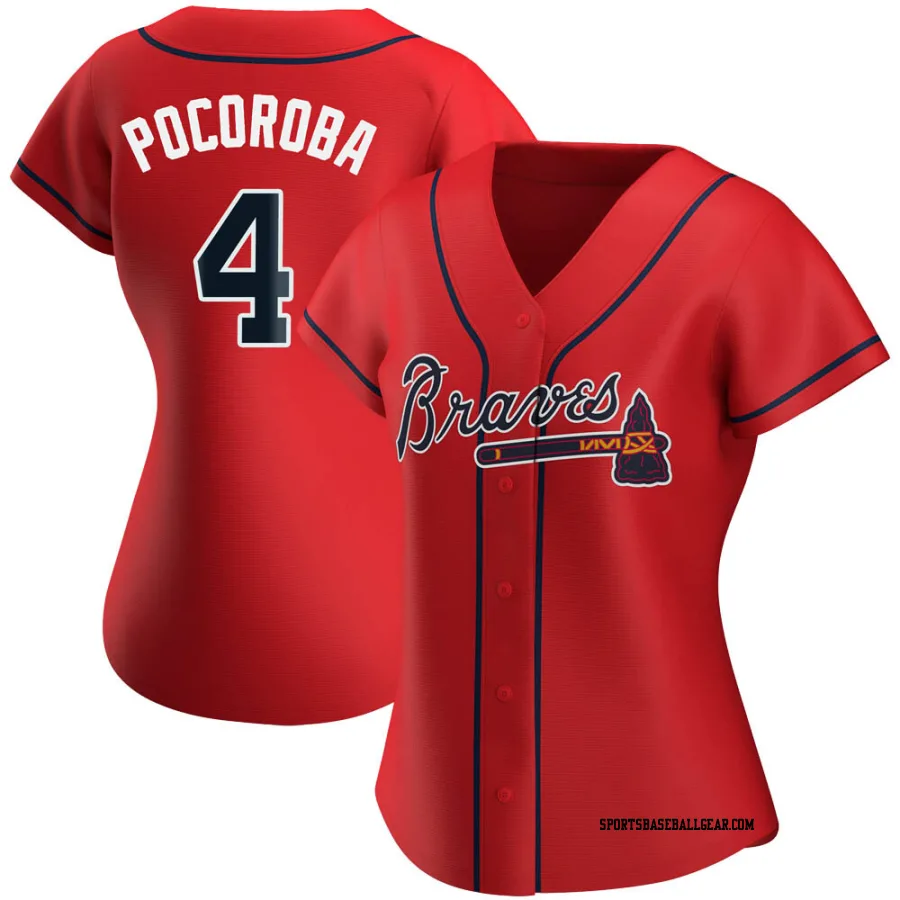 Biff Pocoroba Women's Atlanta Braves Red Authentic Alternate Jersey