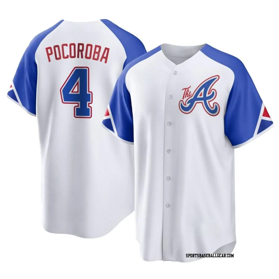 Biff Pocoroba Youth Atlanta Braves White Replica 2023 City Connect Jersey