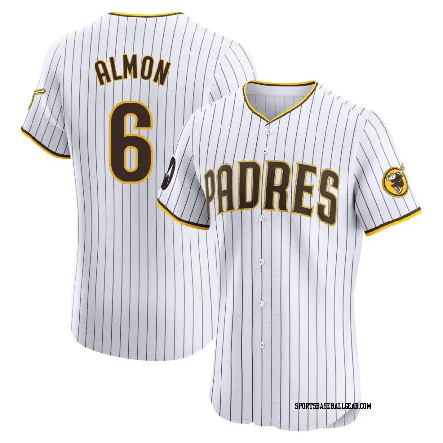 Bill Almon Men's San Diego Padres White Elite Home Patch Jersey