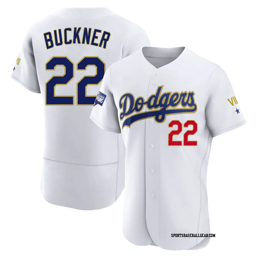 Bill Buckner Men's Los Angeles Dodgers White/Gold Authentic 2021 Gold Program Player Jersey
