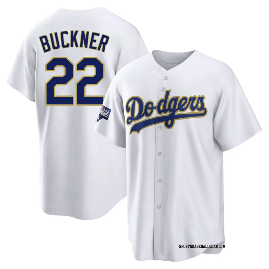 Bill Buckner Men's Los Angeles Dodgers White/Gold Replica 2021 Gold Program Player Jersey
