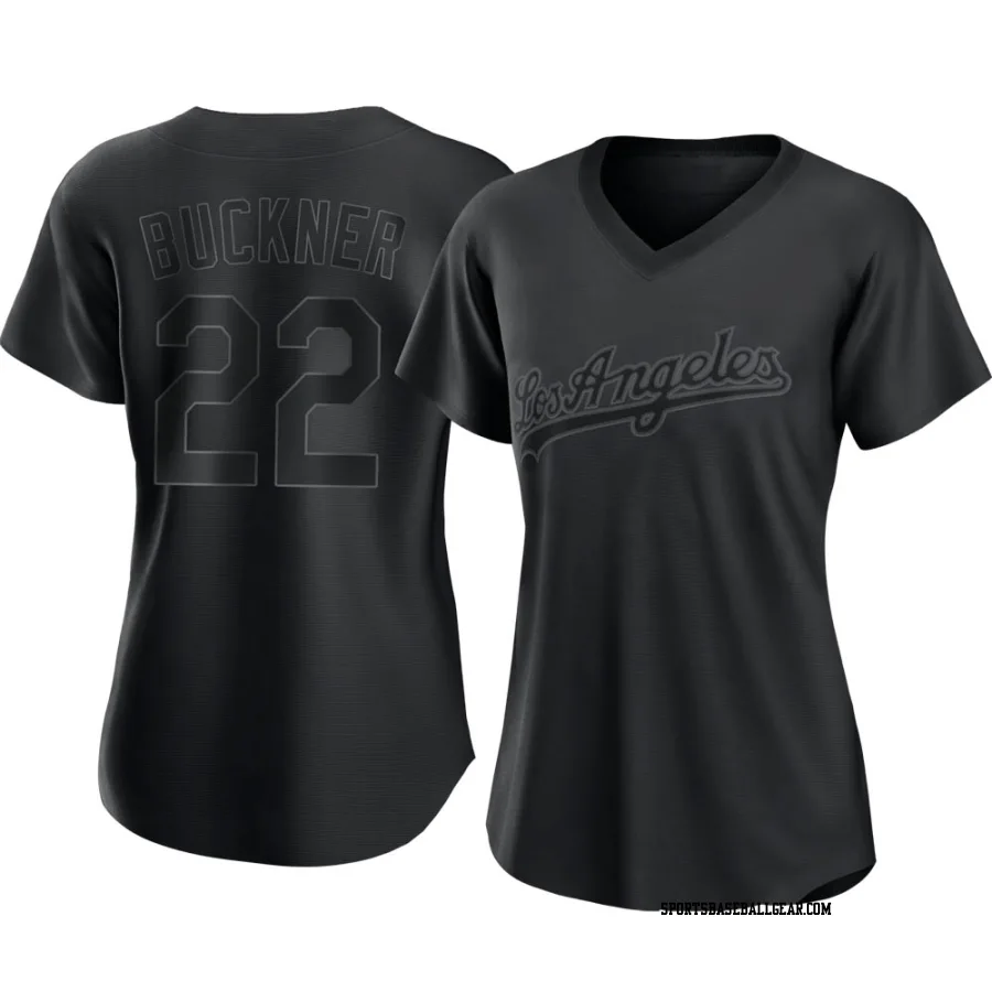 Bill Buckner Women's Los Angeles Dodgers Black Authentic Pitch Fashion Jersey