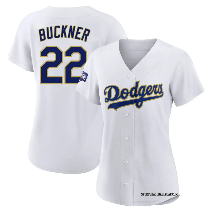 Bill Buckner Women's Los Angeles Dodgers White/Gold Authentic 2021 Gold Program Player Jersey