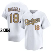 Bill Russell Men's Los Angeles Dodgers Gold Limited White 2025 Collection Jersey