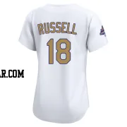 Bill Russell Women's Los Angeles Dodgers Gold Limited White 2025 Collection Jersey