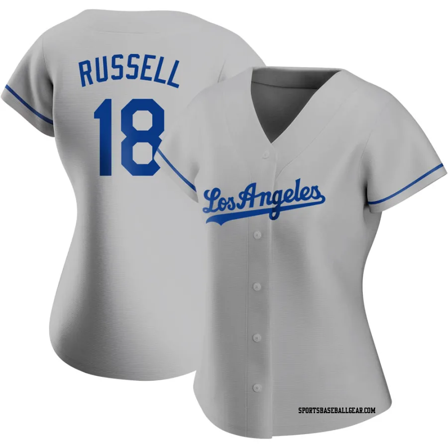 Bill Russell Women's Los Angeles Dodgers Gray Replica Road Jersey