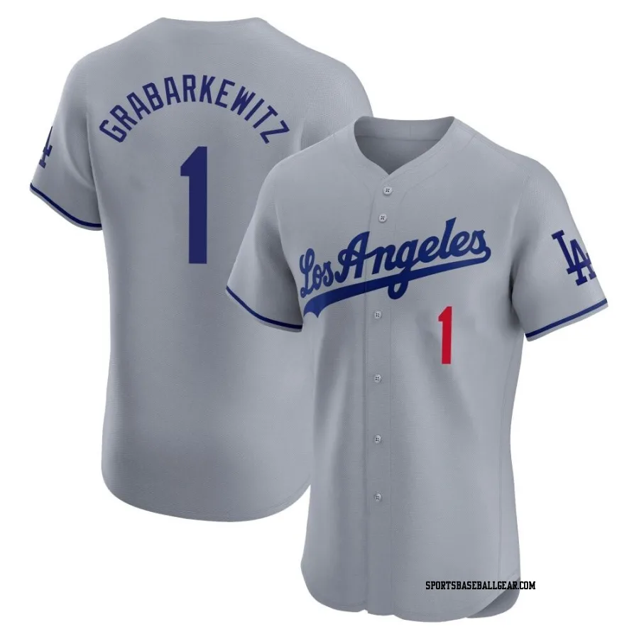 Billy Grabarkewitz Men's Los Angeles Dodgers Gray Elite Road Jersey