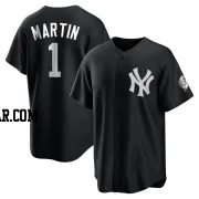 Billy Martin Men's New York Yankees Black/White Replica Jersey