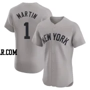 Billy Martin Men's New York Yankees Gray Elite Road Jersey