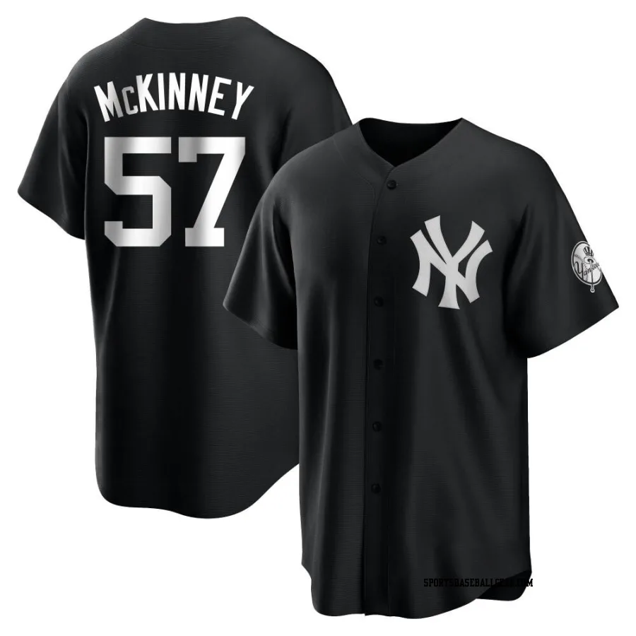 Billy McKinney Men's New York Yankees Black/White Replica Jersey