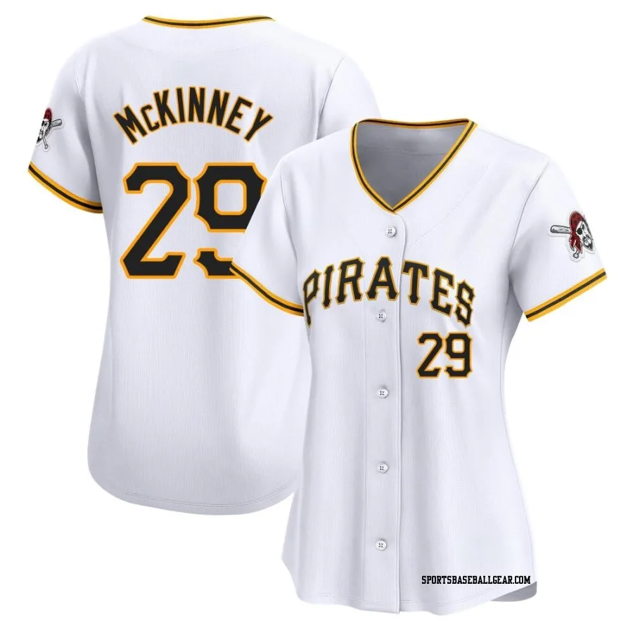 Billy McKinney Women's Pittsburgh Pirates White Limited Home Jersey