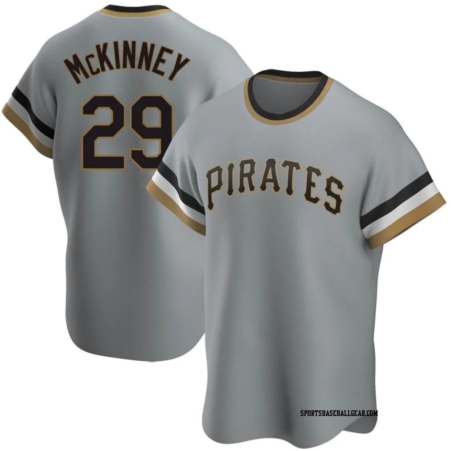 Billy McKinney Youth Pittsburgh Pirates Gray Replica Road Cooperstown Collection Jersey