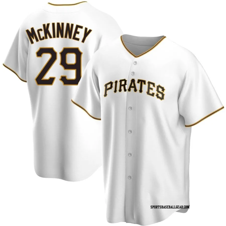 Billy McKinney Youth Pittsburgh Pirates White Replica Home Jersey