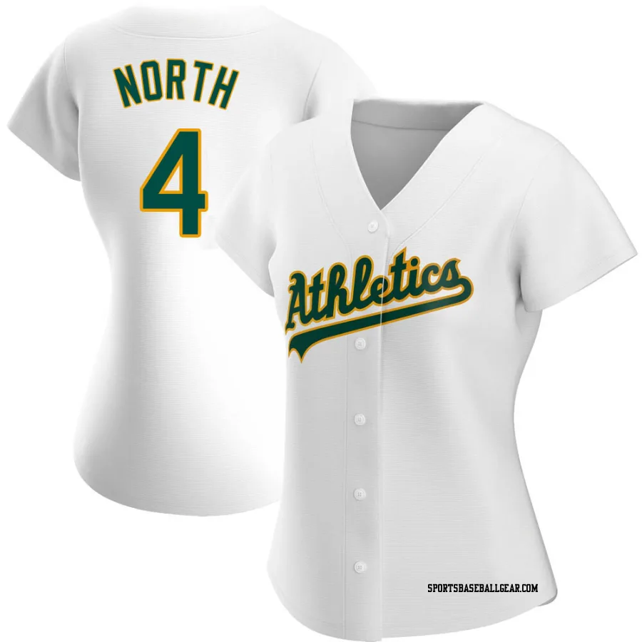 Billy North Women's Oakland Athletics White Replica Home Jersey