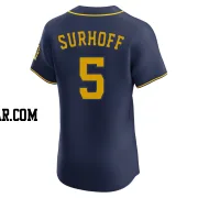 Bj Surhoff Men's Milwaukee Brewers Navy Elite Alternate Jersey