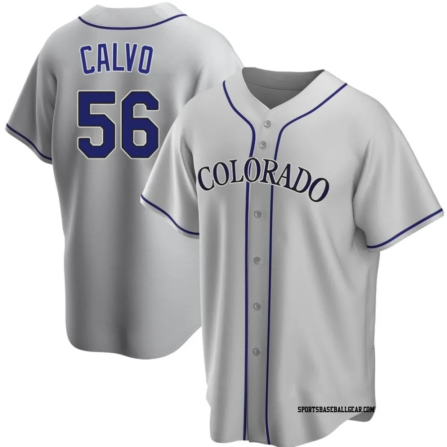 Blair Calvo Men&#039;s Colorado Rockies Gray Replica Road Jersey