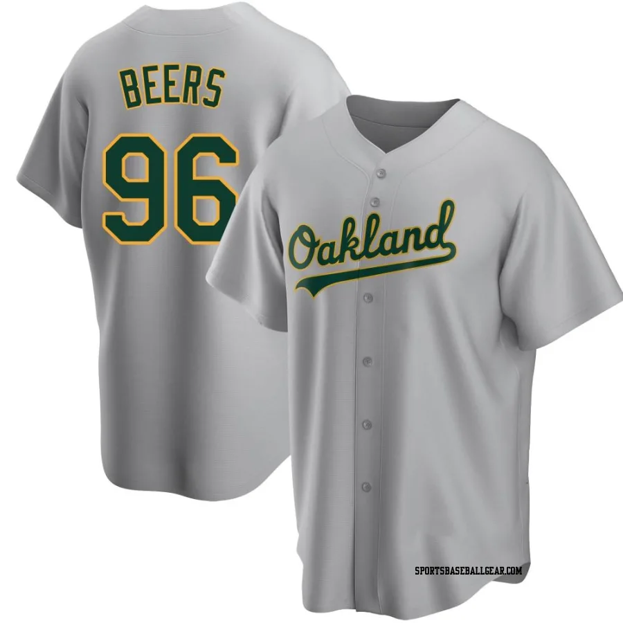 Blake Beers Men's Oakland Athletics Gray Replica Road Jersey