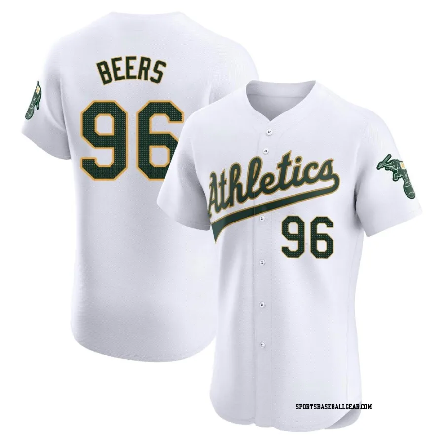 Blake Beers Men's Oakland Athletics White Elite Home Jersey