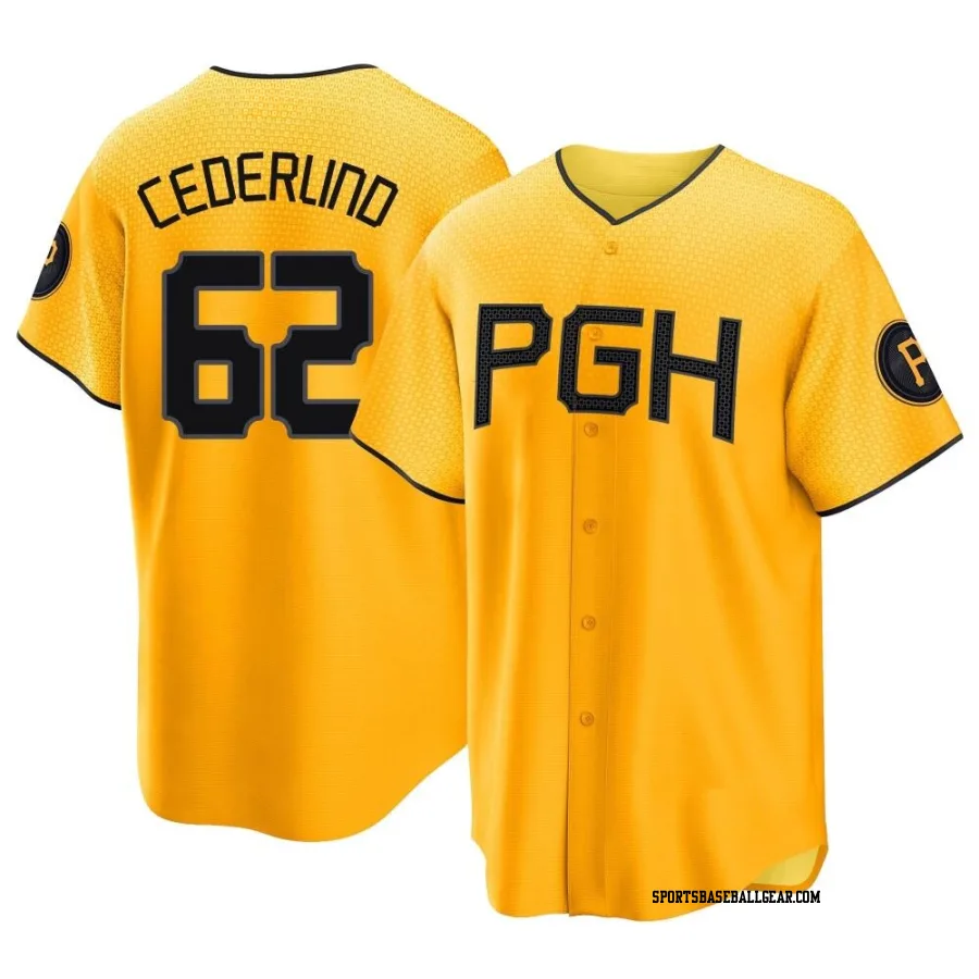Blake Cederlind Men's Pittsburgh Pirates Gold Replica 2023 City Connect Jersey