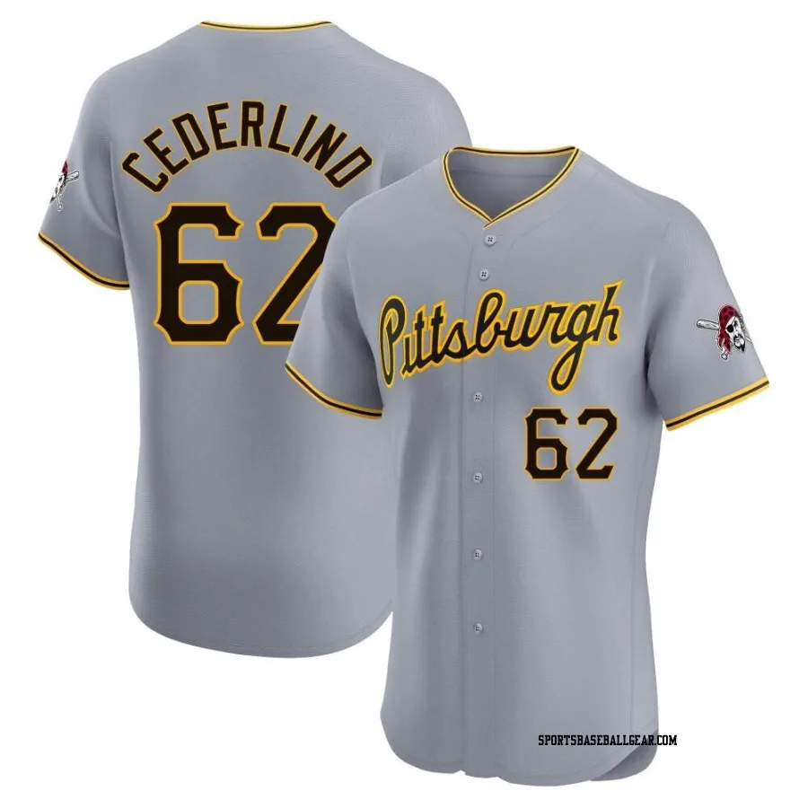 Blake Cederlind Men's Pittsburgh Pirates Gray Elite Road Jersey