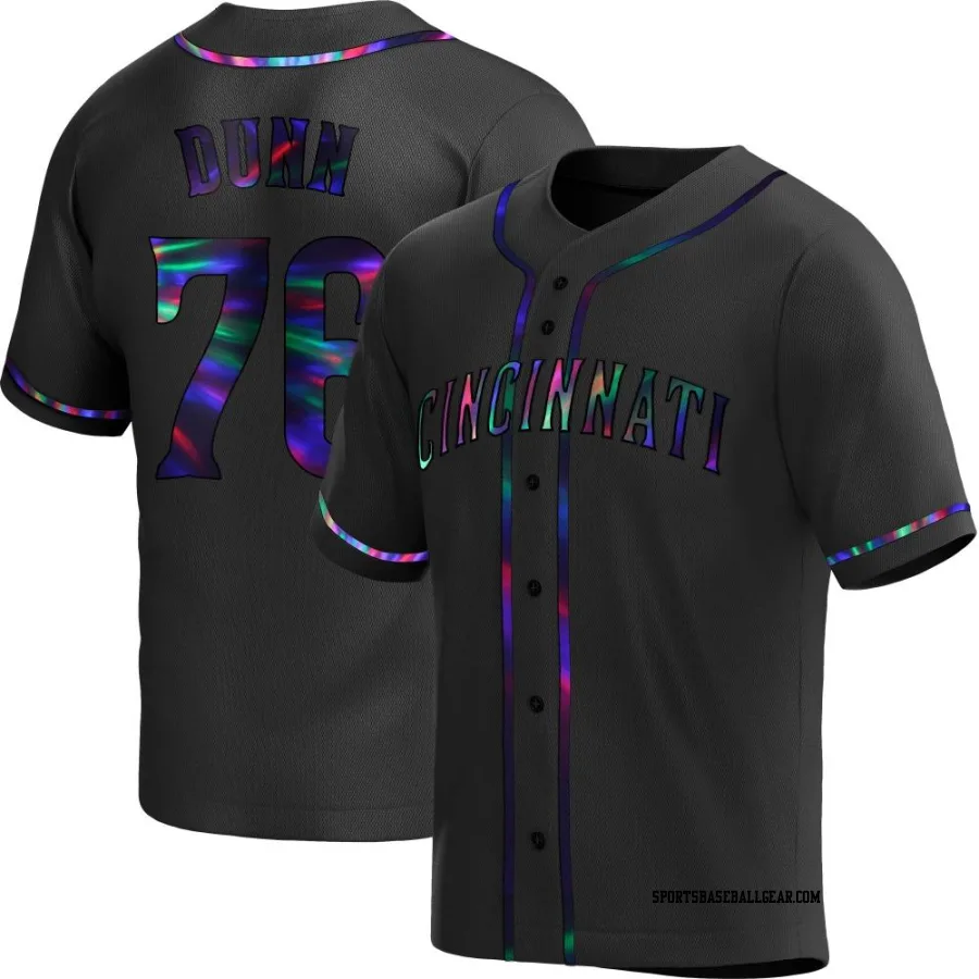 Blake Dunn Youth Cincinnati Reds Black Holographic Replica Alternate Jersey