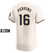 Blake Perkins Men's Milwaukee Brewers Cream Elite Home Jersey
