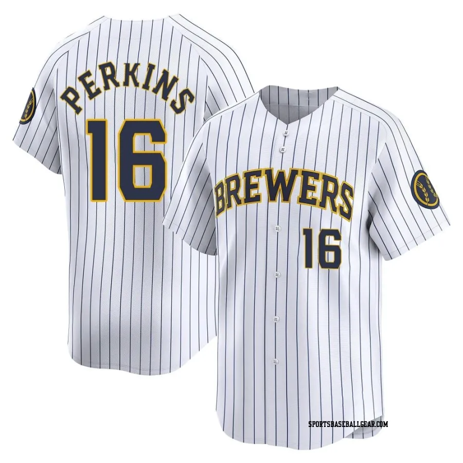 Blake Perkins Men's Milwaukee Brewers White Limited Alternate Jersey