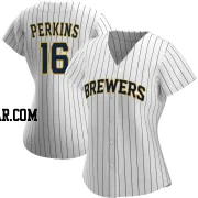 Blake Perkins Women's Milwaukee Brewers White/Navy Authentic Alternate Jersey