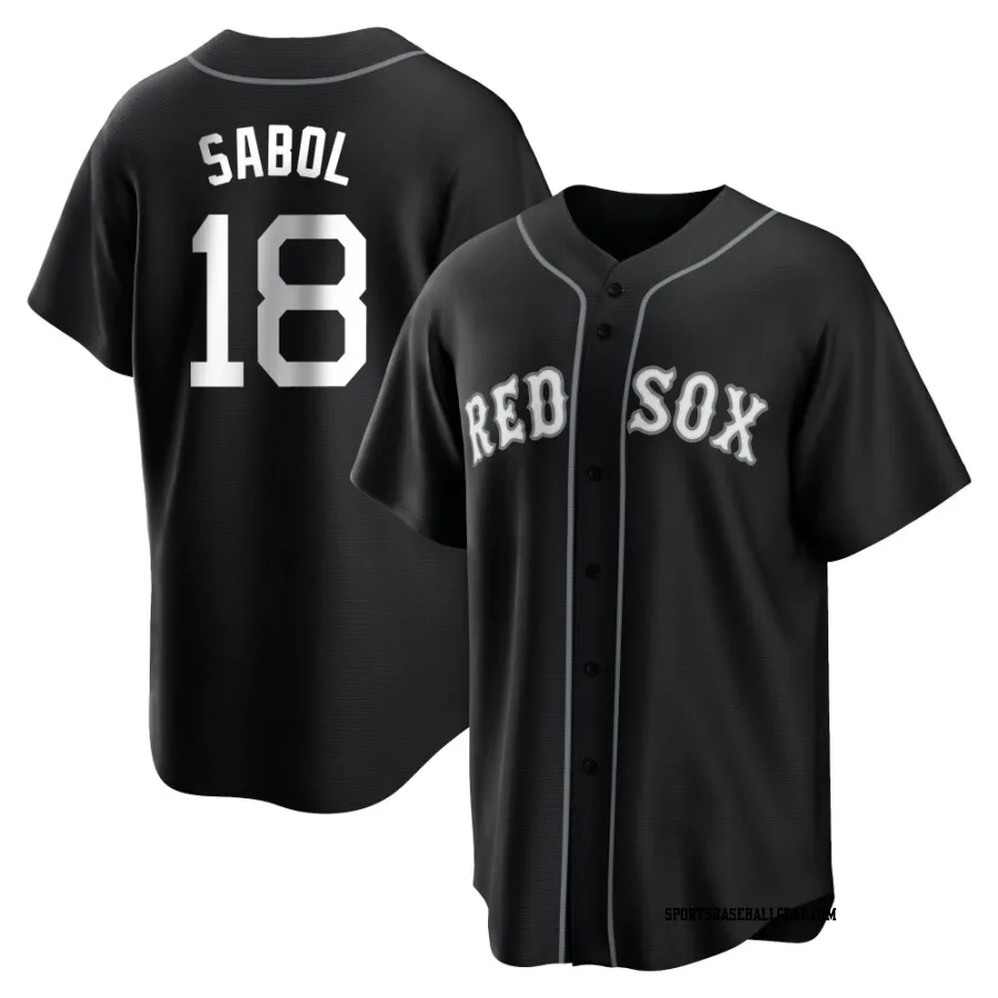 Blake Sabol Men's Boston Red Sox Black/White Replica Jersey