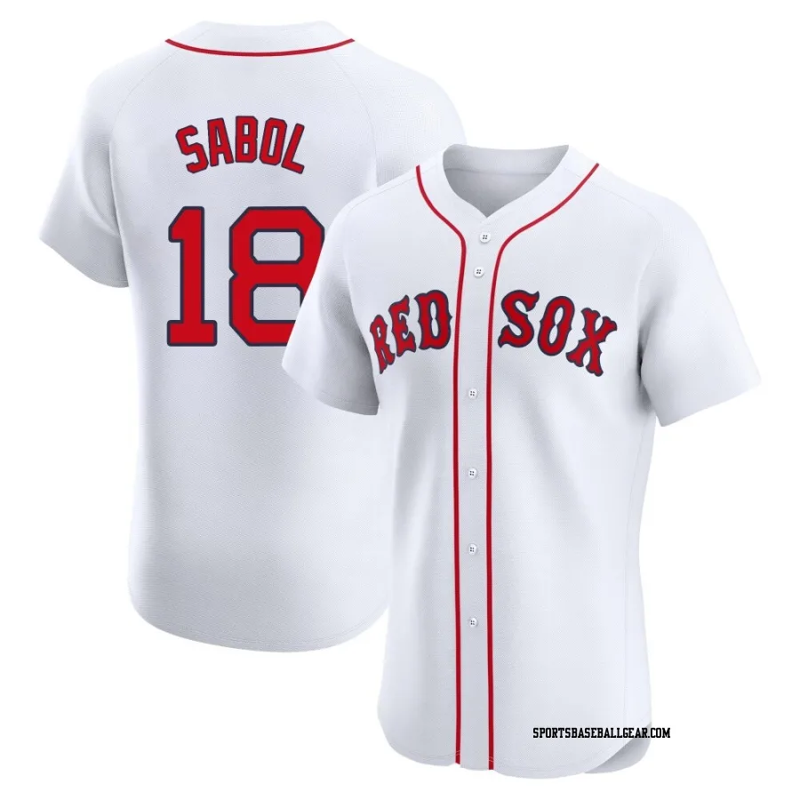 Blake Sabol Men's Boston Red Sox White Elite Home Patch Jersey