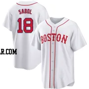 Blake Sabol Men's Boston Red Sox White Replica 2021 Patriots' Day Jersey