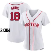 Blake Sabol Women's Boston Red Sox White Authentic 2021 Patriots' Day Jersey