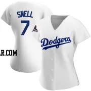 Blake Snell Women's Los Angeles Dodgers White Authentic Home 2024 World Series Champions Jersey