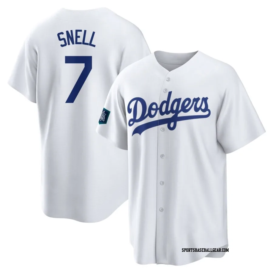 Blake Snell Youth Los Angeles Dodgers White Replica 2024 World Tour Seoul Series Home Jersey