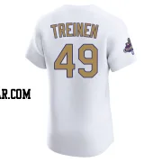 Blake Treinen Men's Los Angeles Dodgers Gold Elite White 2025 Collection Jersey
