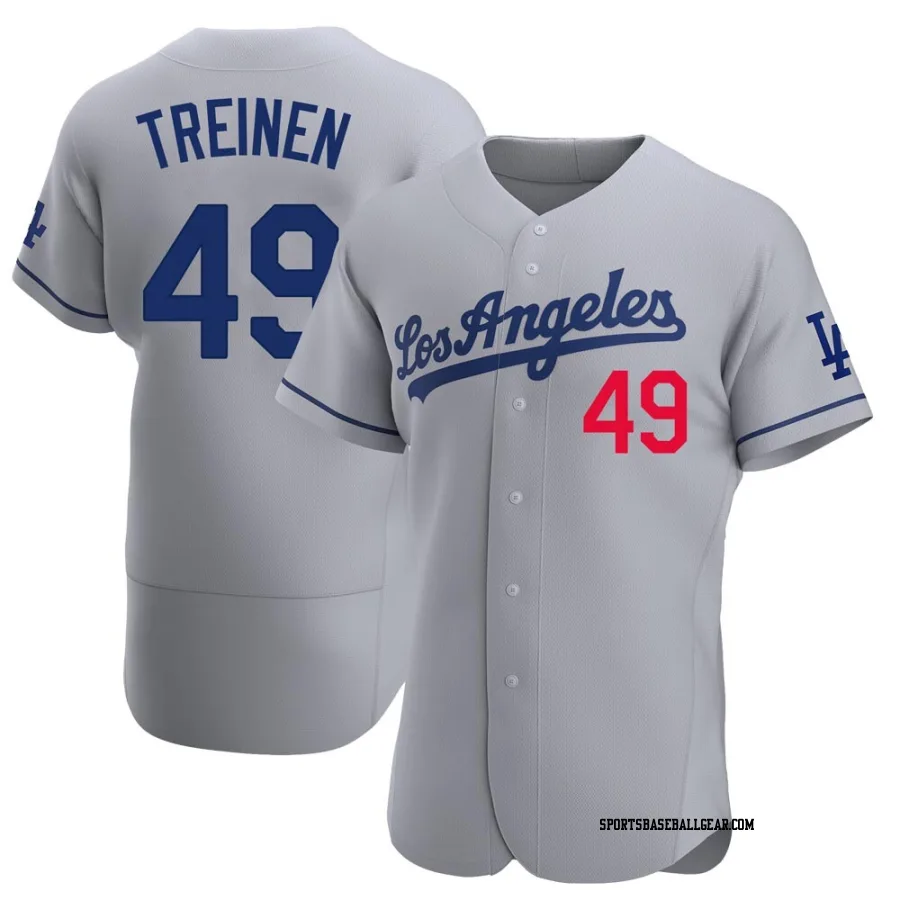 Blake Treinen Men's Los Angeles Dodgers Gray Authentic Away Jersey