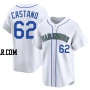 Blas Castano Men's Seattle Mariners White Limited Throwback Cooperstown Collection Jersey