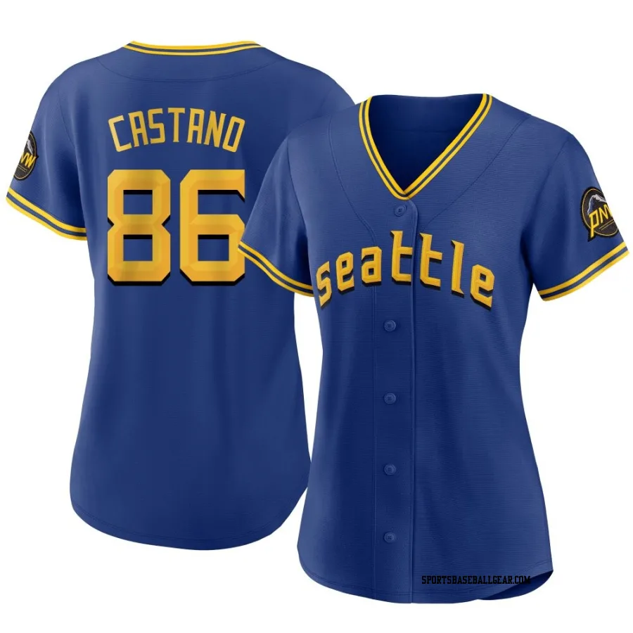 Blas Castano Women's Seattle Mariners Royal Authentic 2023 City Connect Jersey