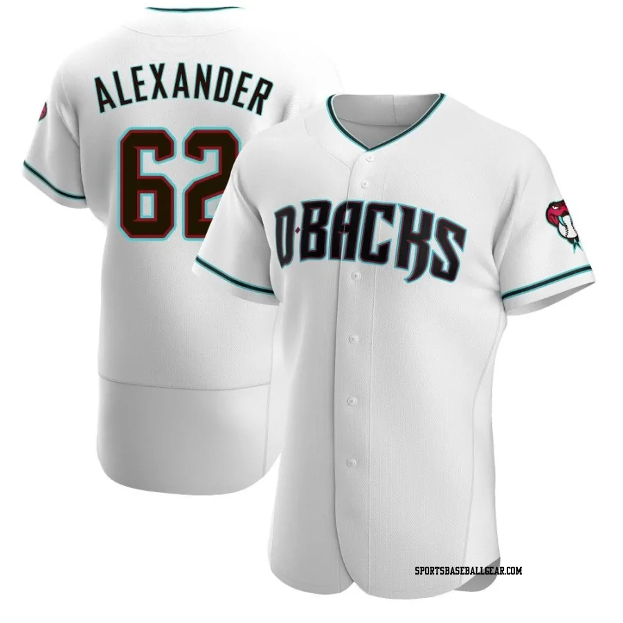 Blaze Alexander Men's Arizona Diamondbacks White/Teal Authentic Alternate Jersey