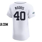 Bligh Madris Men's Detroit Tigers White Elite Home Patch Jersey