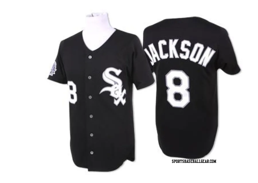 Bo Jackson Men&#039;s Chicago White Sox Black Authentic Throwback Jersey