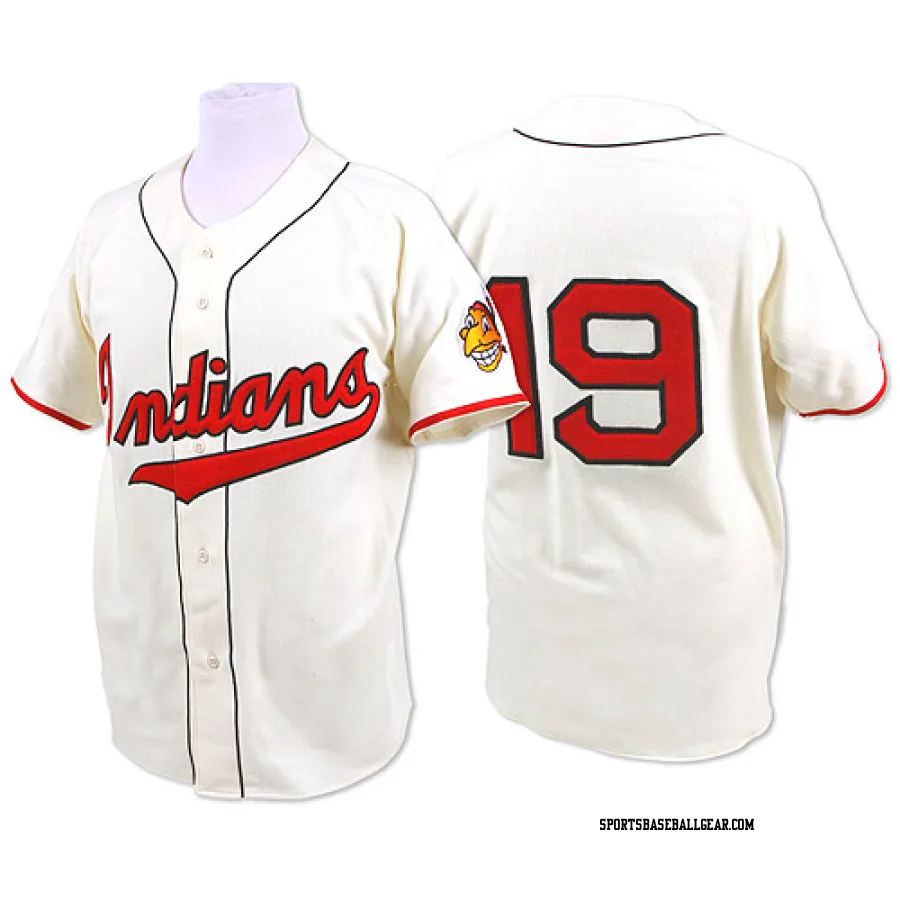 Bob Feller Men's Cleveland Guardians Cream Replica 1948 Throwback Jersey